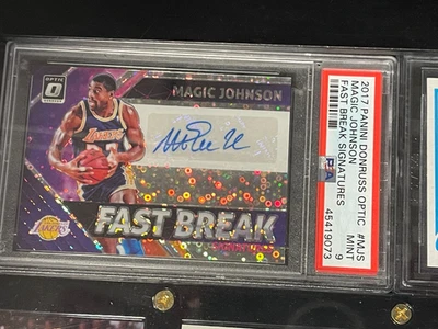 2017 Optic Fast Break Magic Johnson Auto PSA 9  Los Angeles Lakers - Image 1 of 2