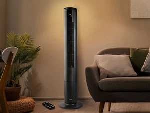 Säulenventilator mit Timer, Fernbedienung und Licht, Oszillation, Höhe 105,5cm - Zdjęcie 1 z 15