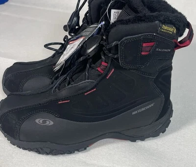Salomon hiking winter boots Thinsulate Waterproof Women's Size 5.5 Black NWT - Image 1 of 4