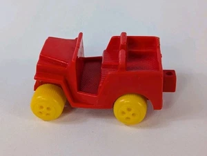 Vintage Sweden Viking Plast No. 110 Red Jeep With Yellow Wheels Plastic Toy Car - Picture 1 of 15