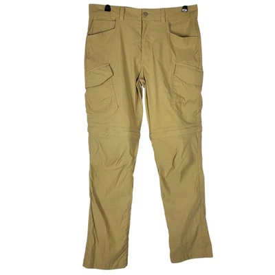 Eddie Bauer Convertible Pants Men 33x31 Beige Nylon Stretch Hiking Zip Off Cargo - Image 1 of 4