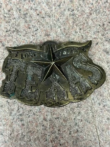Vintage 1980 Lone Star Texas Belt Buckle Great American Buckle Company Made USA - Picture 1 of 3