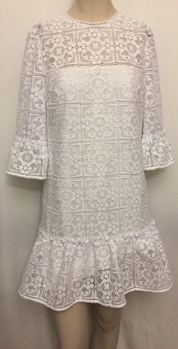 Abito tubino Kate Spade bianco pizzo balza taglia 2