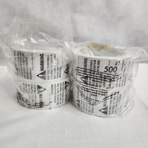 Uline Suffocation Warning Labels Stickers 2 x 2  2000 Labels 4 Rolls of 500 - Picture 1 of 5