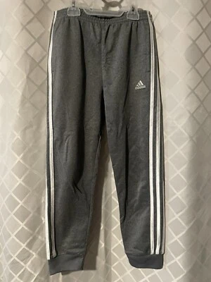 NWOT Adidas Jogger Athletic Sweat Pants size 7 Gray White 3 stripe Pockets - Image 1 of 2