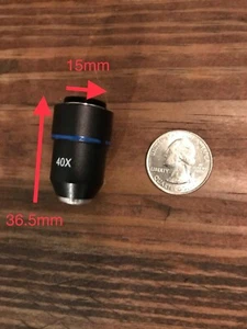 Ken-A-Vision Small 40X Achromatic Microscope Objective Lens (BLK) 15mm (2 Pack) - Picture 1 of 3