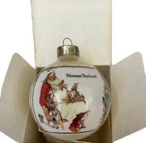 De colección 1991 Hallmark Keepsake Norman Rockwell Arte Árbol de Navidad Adorno Vidrio - Imagen 1 de 5