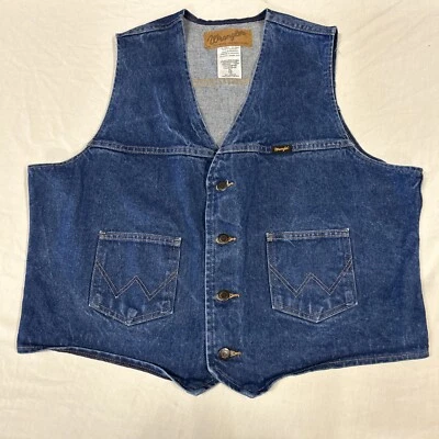 Vintage Wrangler Denim Vest Men’s Size XL Vintage Western Style Jean Vest - Image 1 of 4