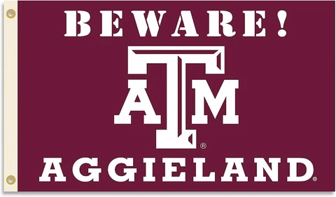 TEXAS A&M AGGIES----BEWARE!----AGGIELAND----3' X 5' Flag Cover