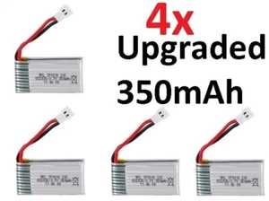 Micro Drone Quad Rotor 3.7v 350mAh 25c Lipo Battery Pack 4 Pack - Picture 1 of 3