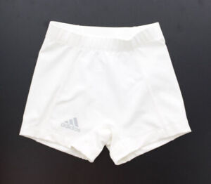 Adidas Women's Climalite Techfit White Spandex Shorts 4" Medium Volleyball Cheer