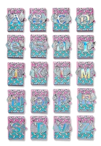 Justice for Girls Angel Winged Initial Journal Diary U Pick Initial S K I NEW - Picture 1 of 4