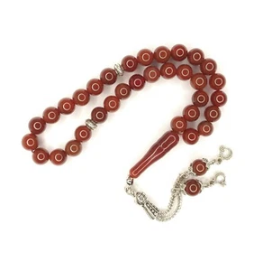 Cuentas de preocupación de ágata Aqeeq Akik Aqiq piedra preciosa oración Tesbih Tasbih Tasbeeh 384 - Imagen 1 de 12