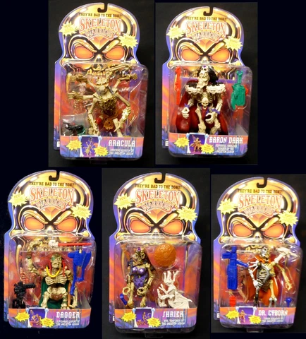 Skeleton Warriors set of 5 New 1994 Aracula Baron Dark Dr Cyborn Amricons Cover