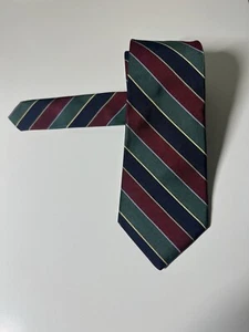 Cravatta Paul Stuart 100% seta fatta a mano multicolore a righe preppy - Foto 1 di 9