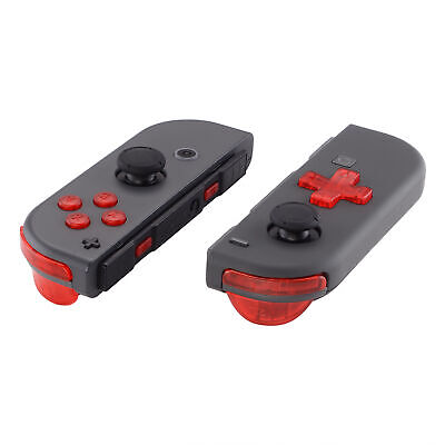 Transparent Clear Red Full Set Buttons & Dpad Tools For Nintendo Switch Joy Con • 9.99€