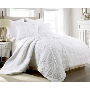 Bobby Ruffle White 3 Piece Cotton Cover Coverlet Set by Jenny Mclean - Picture 1 of 6