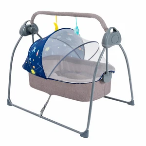 Electric Baby Cradle Crib Infant Auto-Swing Bed Rocker Bluetooth Remote Control - Picture 1 of 9