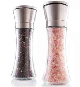 Refillable Salt & Pepper Grinder Set – Stainless Steel, Adjustable Coarseness - Picture 1 of 7