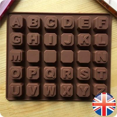 VDL Silicone Alphabet BLOCKS Chocolate Mould Letters Name Baking Wax Melt - Image 1 of 3