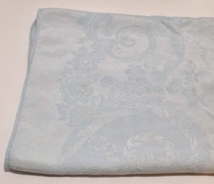 Tablecloth Pale Blue Card Table MCM 48 inch Square Cotton Vintage - Picture 1 of 14