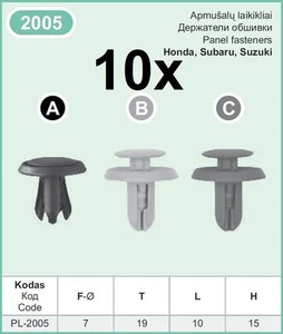 10x Plastic Trim Clips Wheel Arch Inner Wing Lining, Panel fasteners fits Toyota - Bild 1 von 2