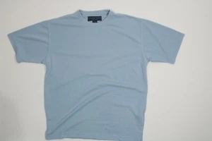 Mens Andrew Fezza Blue Luxury T Shirt Large L EUC - Picture 1 of 4
