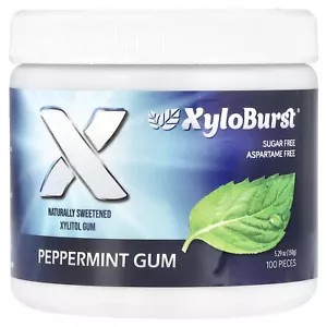 Xylitol Gum, Peppermint, 100 Pieces, 5.29 oz (150 g) - Picture 1 of 2