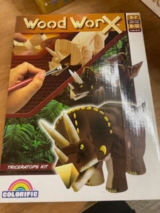 Colorific WOOD WORX  Woodcraft Model Assembly Kit Triceratops 5-12 yrs - Picture 1 of 1