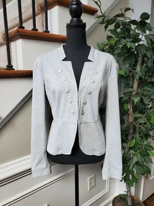 Kate Rosy Women's Gray Polyester Blend Casual Long Sleeve Open Front Jacket L - Picture 1 of 12