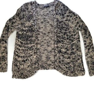 Pol Sweater Womens Medium M Cardigan Cozy Soft Black and White Open Front - Image 1 of 4