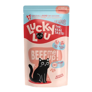 Lucky Lou Lifestage Adult Geflügel & Rind Katzenfutter Nassfutter Katze 16x125gr - Bild 1 von 5