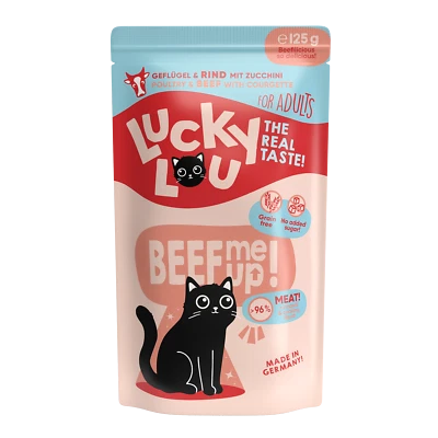 Lucky Lou Lifestage Adult Geflügel & Rind Katzenfutter Nassfutter Katze 16x125gr - Bild 1 von 4