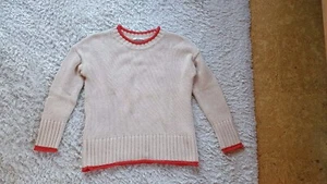 Beiger Strickpullover mit rotem Rand, edc, Gr. S - Neuwertig - Bild 1 von 5
