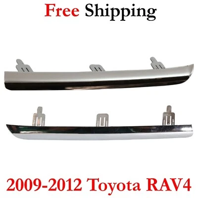 For 2009-2012 Toyota RAV4 Grille Trim Upper Molding Left & Right Chrome Foto 1 de 4