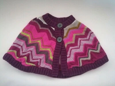 Poncho suéter tejido Chevron púrpura Missoni for Target XS (3-4 T) para niñas pequeñas Foto 1 de 4