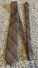 Vintage Allyn St. George Mens Brown Striped Neck Tie Retro Polyester/Silk