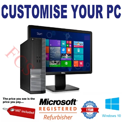 FULL DELL/HP Core i5,i3 DESKTOP TOWER PC&LCD COMPUTER , WINDOWS 10 &8GB 3TB - Image 1 of 4
