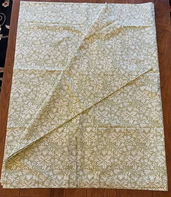Williams Sonoma Tablecloth 70X108”Cotton French Country Green/Cream- India - Image 1 of 4