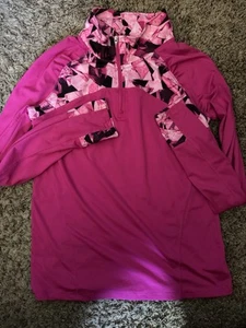 Girls Champion Pink Geometric Quarter Zip Pullover XL - Picture 1 of 3