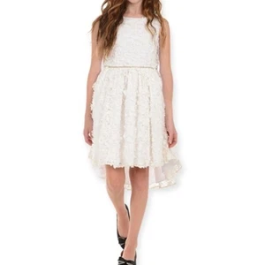 Badgley Mischka Girls Floral Lace Rhinestone White Ivory Dress 6X NWT $250 MSRP - Picture 1 of 9