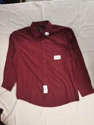 Pierre Cardin Men's Slim Fit Red Long Sleeve Button Up Shirt XL 17-17 1/2 34/35 - Image 1 of 4