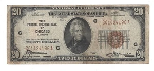 1929 $20 FRBN Chicago Fr#1870-G VF - Picture 1 of 2