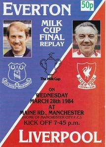 1984 Milk Cup Final Replay programme - Everton v Liverpool at Maine Road - Picture 1 of 2