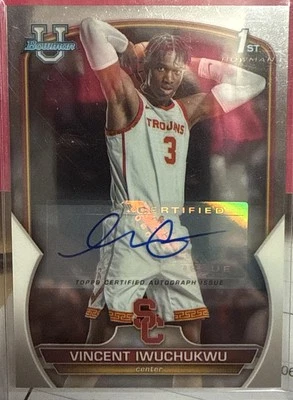 Vincent Iwuchukwu USC Trojans Basketball Topps Autograph Auto Rookie Card 2022 - Image 1 of 2