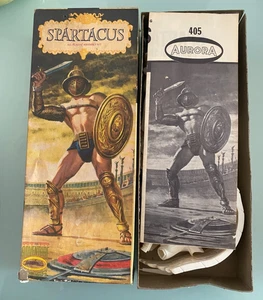 AURORA SPARTACUS / GLADIATOR SEALED MODEL KIT 405-98  1964 Open Box - Picture 1 of 10