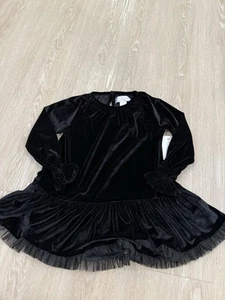 Rachel Parcell Girls’ Black Velvet Ruffle Dress Size 4 NWT - Picture 1 of 4