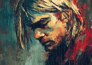 Kurt Cobain Art Card 1/1 PaintOholic Signed ONE OF A KIND - Picture 1 of 2