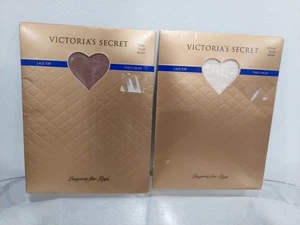Two Pairs Victoria's Secret Lace Top Thigh Highs Small Mid And Cream - Picture 1 of 7