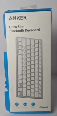 Anker Ultra Slim Bluetooth Keyboard A7726 IOS Android Mac Windows White TESTED - Image 1 of 4